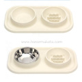 Silicone pet food bowl with SS bowl